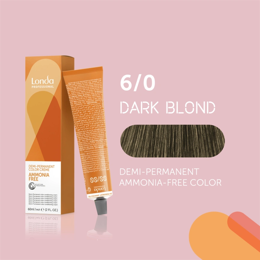 NEW Тонирующая краска для волос Londa AMMONIA FREE 6/0 темный блонд 60 гр фото 1