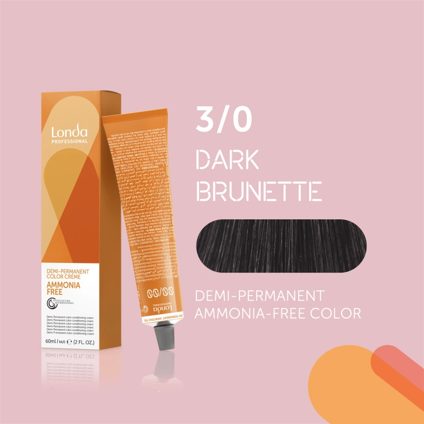 NEW Тонирующая краска для волос Londa AMMONIA FREE 3/0 темный шатен 60 гр фото 1