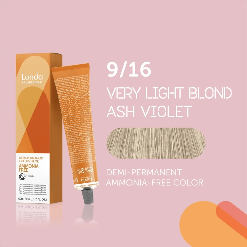 NEW Тонирующая краска для волос Londa AMMONIA FREE 9/16очень светлый блонд пепельно-фиолетовый 60 гр фото 2