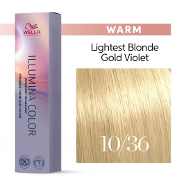 Стойкая краска для волос Wella ILLUMINA COLOR 10/36 яркий блонд золотисто - фиолетовый 60 гр