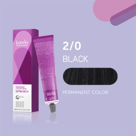 NEW Стойкая краска для волос Londa LONDACOLOR 2/0 черный 60 гр