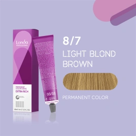 NEW Стойкая краска для волос Londa LONDACOLOR 8/7 светлый блонд коричневый 60 гр