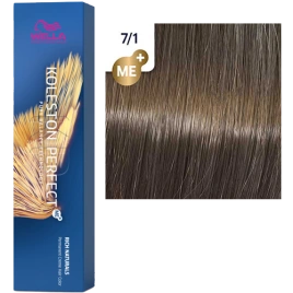 Стойкая краска для волос Wella KOLESTON PERFECT МЕ+ 7/1 блонд пепельный 60 гр