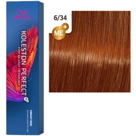Стойкая краска для волос Wella KOLESTON PERFECT ME + 6/34 темный блонд золотисто-красный (60гр)
