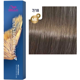 Стойкая краска для волос Wella KOLESTON PERFECT МЕ+ 7/18 дымчатый пепельный 60 гр
