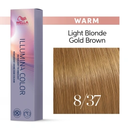 Стойкая краска для волос Wella ILLUMINA COLOR 8/37 светлый блонд золотисто - коричневый (60гр)