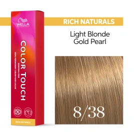 Тонирующая краска для волос Wella COLOR TOUCH 8/38 светлый блонд золотой жемчуг 60 гр