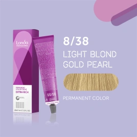 NEW Стойкая краска для волос Londa LONDACOLOR 8/38 светлый блонд золотисто-жемчужный 60 гр