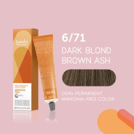 NEW Тонирующая краска для волос Londa AMMONIA FREE 6/71 темный блонд коричнево-пепельный 60 гр