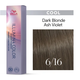 Стойкая краска для волос Wella ILLUMINA COLOR 6/16 темный блонд пепельный фиолетовый 60 гр