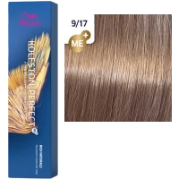 Стойкая краска для волос Wella KOLESTON PERFECT МЕ+ 9/17 очень светлый блонд пепельно-коричн. (60гр)