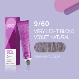 NEW Стойкая краска для волос Londa LONDACOLOR 9/60 очень светлый блонд фиолетово-натуральный 60 гр