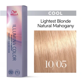 Стойкая краска для волос Wella ILLUMINA COLOR 10/05 яркий блонд натуральный махагоновый 60 гр