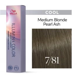 Стойкая краска для волос Wella ILLUMINA COLOR 7/81 блонд жемчужно - пепельный 60 гр