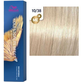 Стойкая краска для волос Wella KOLESTON PERFECT МЕ+ 10/38 яркий блонд золотой жемчуг 60 гр