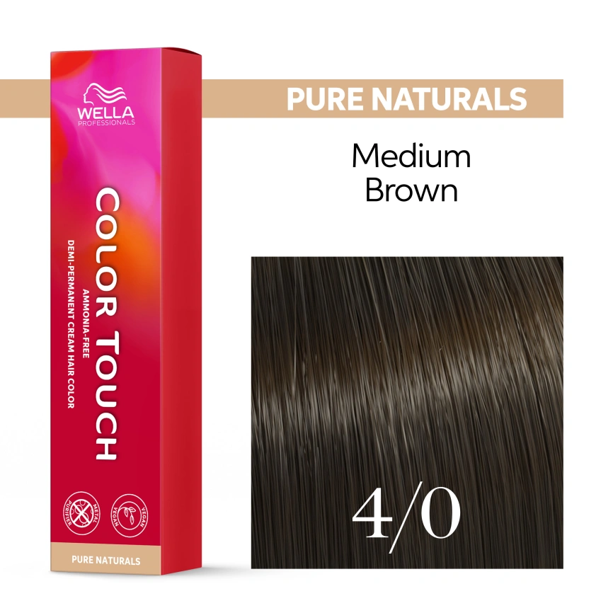 Тонирующая краска для волос Wella COLOR TOUCH 4/0 коричневый 60 гр фото 1