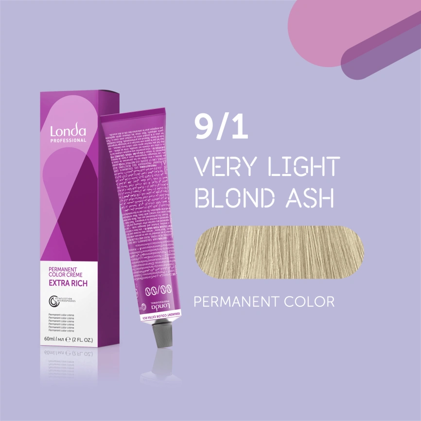 NEW Стойкая краска для волос Londa LONDACOLOR 9/1 очень светлый блонд пепельный 60 гр фото 1