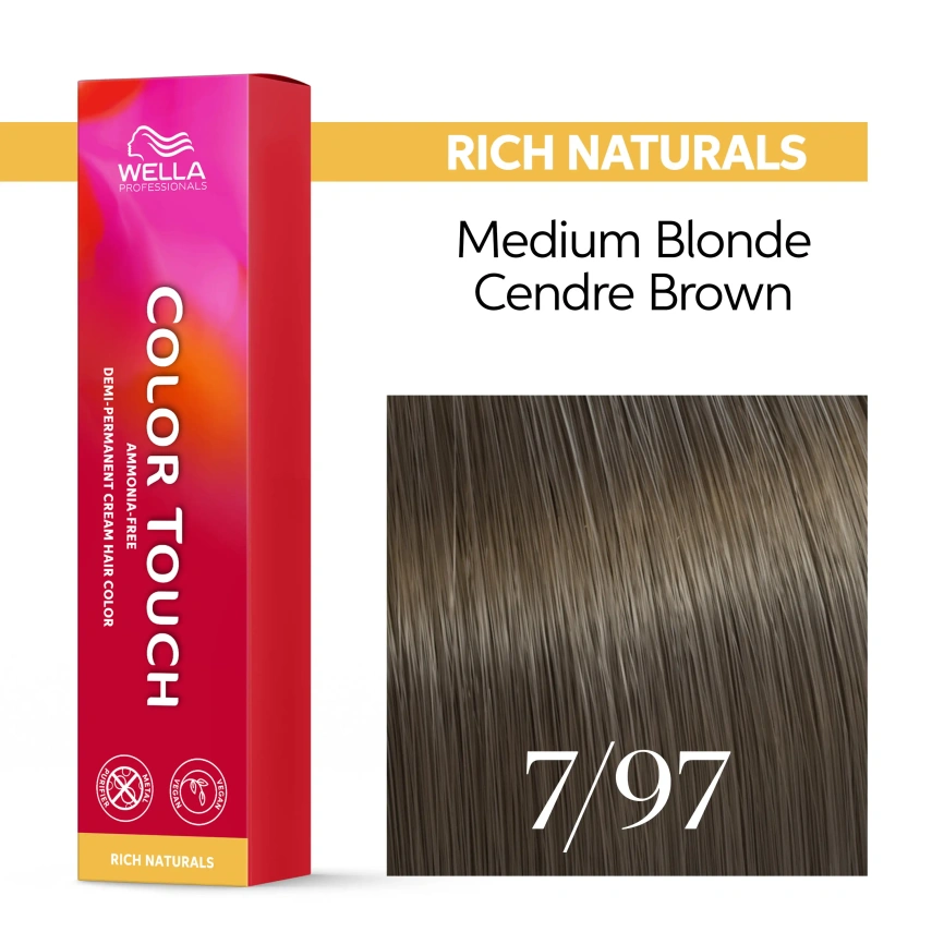 Тонирующая краска для волос Wella COLOR TOUCH 7/97 блонд сандре коричневый 60 гр фото 2