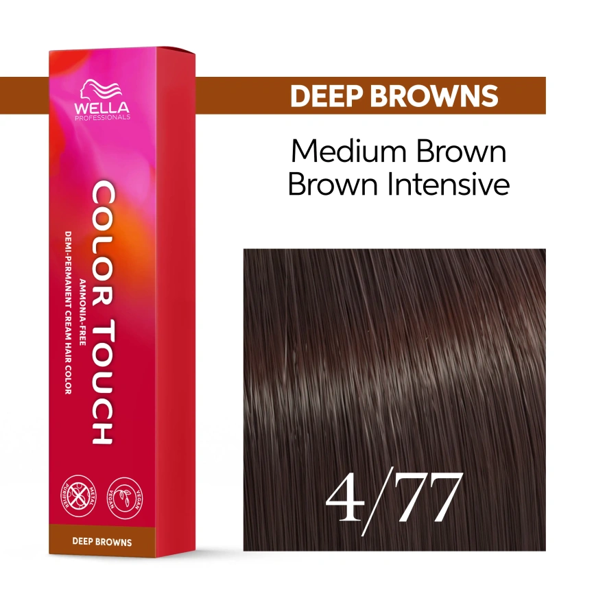 Тонирующая краска для волос Wella COLOR TOUCH 4/77 горячий шоколад 60 гр фото 2