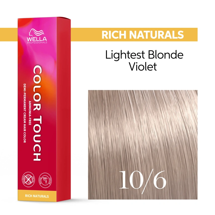 Тонирующая краска для волос Wella COLOR TOUCH 10/6 розовая карамель 60 гр фото 2