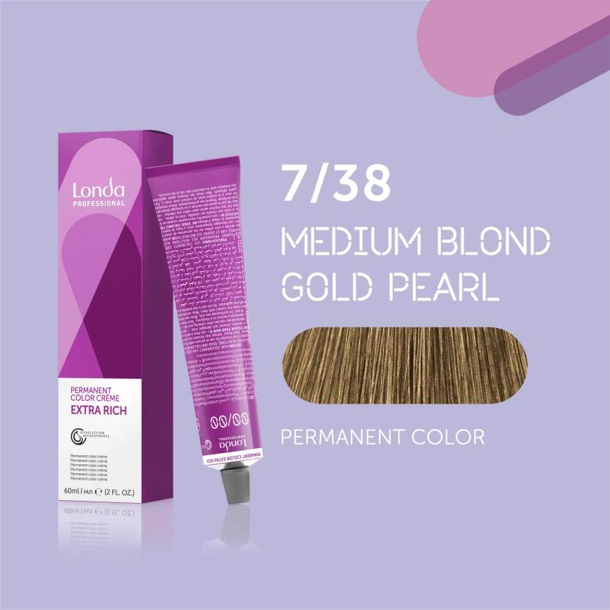 NEW Стойкая краска для волос Londa LONDACOLOR 7/38 блонд золотисто-жемчужный 60 гр фото 1