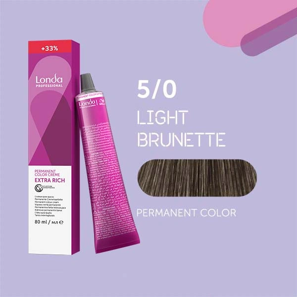 NEW Стойкая краска для волос Londa LONDACOLOR 5/0 светлый шатен НОВЫЙ ОБЪЁМ 80 гр фото 1