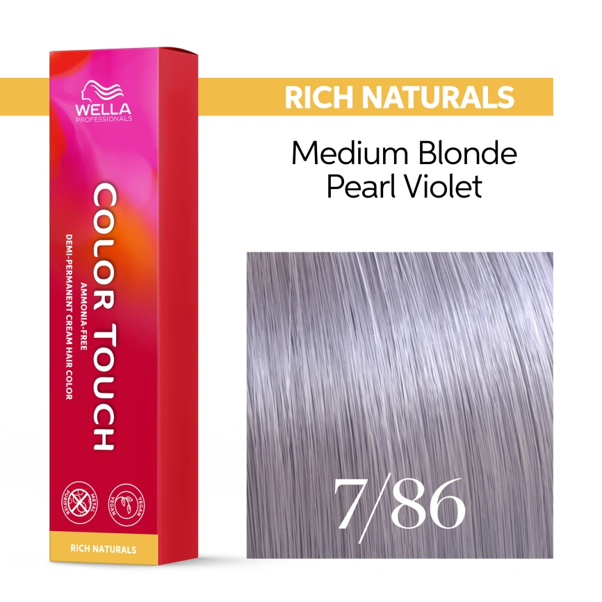 Тонирующая краска для волос Wella COLOR TOUCH 7/86 блонд жемчужно-фиолетовый 60 гр фото 1