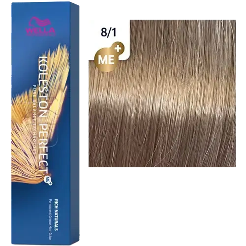 Стойкая краска для волос Wella KOLESTON PERFECT МЕ+ 8/1 светлый блонд пепельный 60 гр фото 2