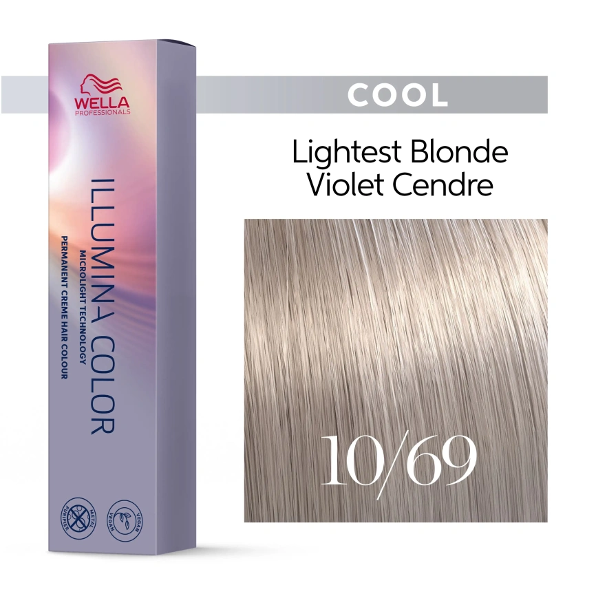 Стойкая краска для волос Wella ILLUMINA COLOR 10/69 яркий блонд фиолетовый сандре 60 гр фото 3
