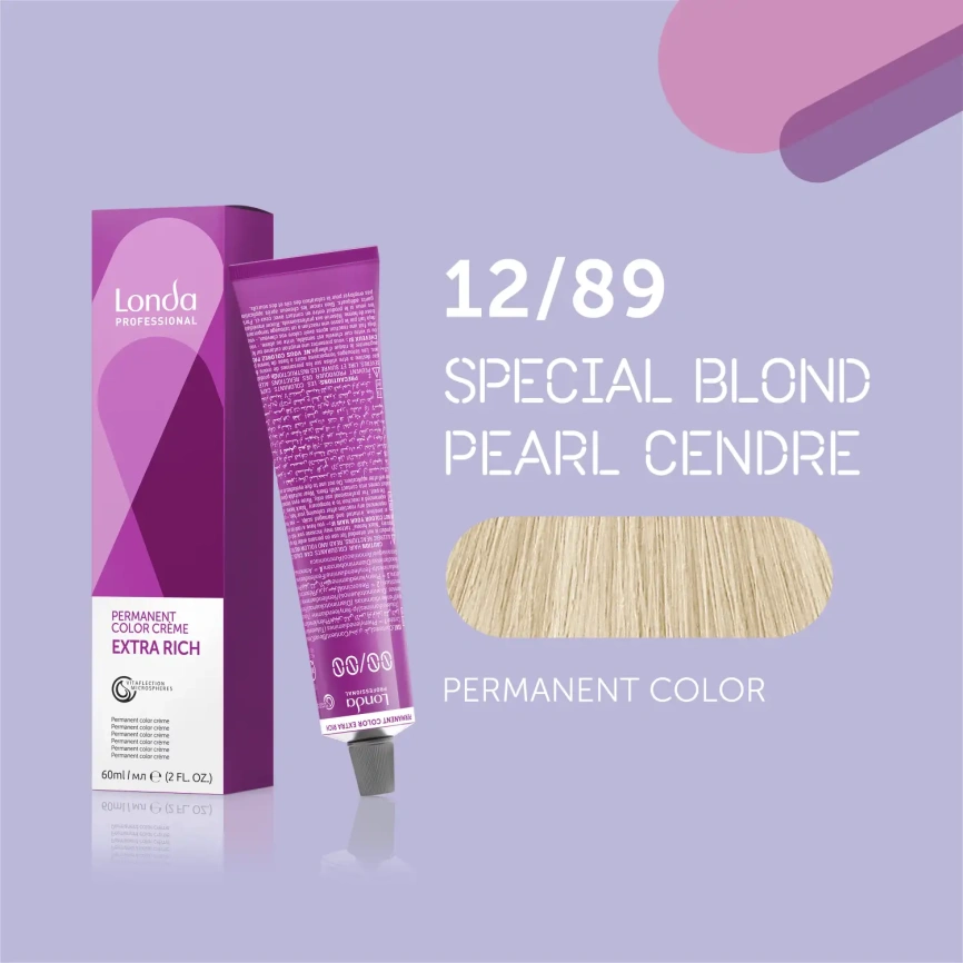 NEW Стойкая краска для волос Londa LONDACOLOR 12/89 специальный блонд жемчужный сандрэ 60 гр фото 2