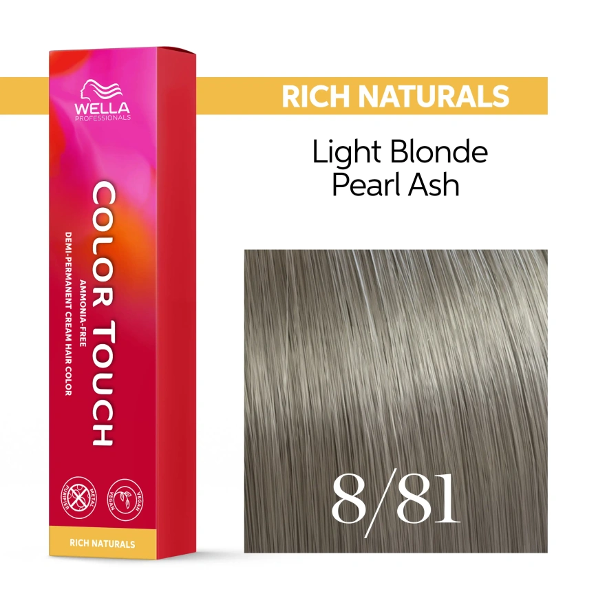 Тонирующая краска для волос Wella COLOR TOUCH 8/81 серебряный 60 гр фото 2