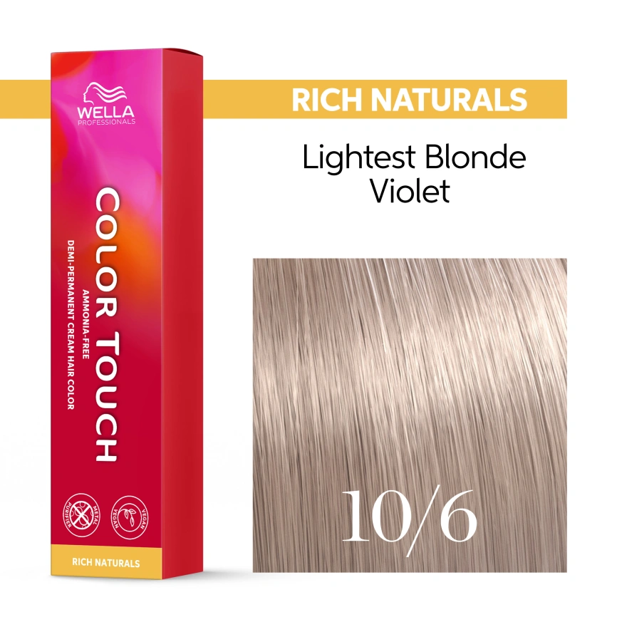 Тонирующая краска для волос Wella COLOR TOUCH 10/6 розовая карамель 60 гр фото 1