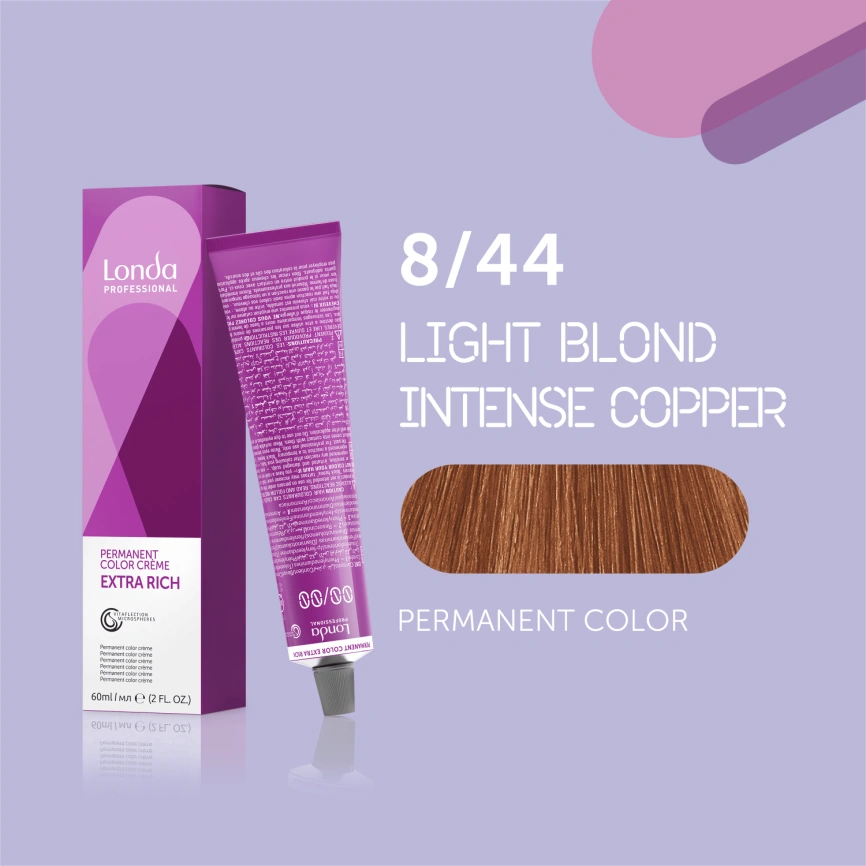 NEW Стойкая краска для волос Londa LONDACOLOR 8/44 светлый блонд интенсивно-медный 60 гр фото 1