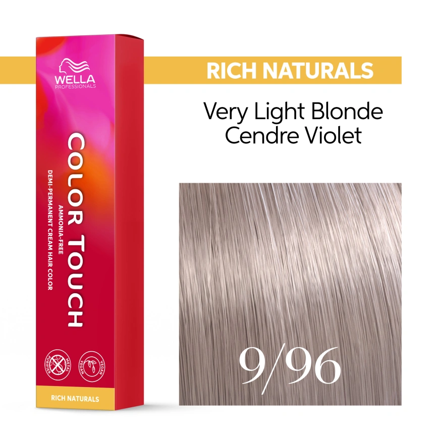 Тонирующая краска для волос Wella COLOR TOUCH 9/96 очень светлый блонд  сандрэ фиолетовый 60 гр фото 1
