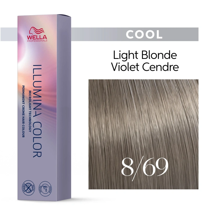 Стойкая краска для волос Wella ILLUMINA COLOR 8/69 светлый блонд фиолетовый сандре 60 гр фото 3