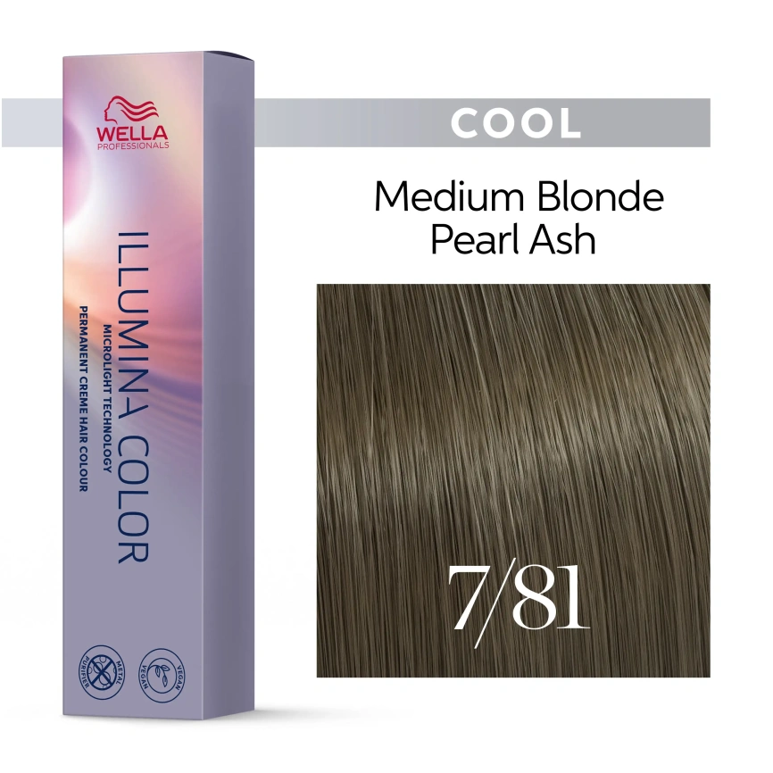 Стойкая краска для волос Wella ILLUMINA COLOR 7/81 блонд жемчужно - пепельный 60 гр фото 3
