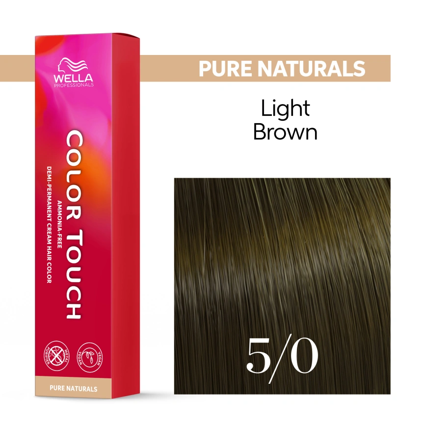 Тонирующая краска для волос Wella COLOR TOUCH 5/0 светло-коричневый 60 гр фото 1