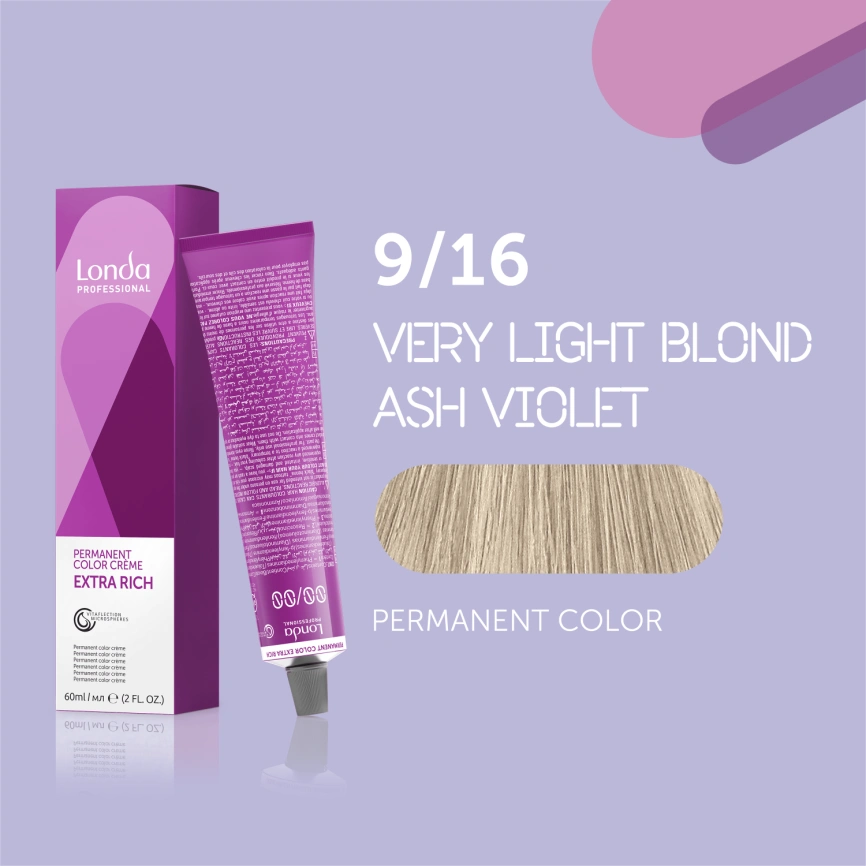NEW Стойкая краска для волос Londa LONDACOLOR 9/16 очень светл блонд пепельно-фиолетовый 60 гр фото 1